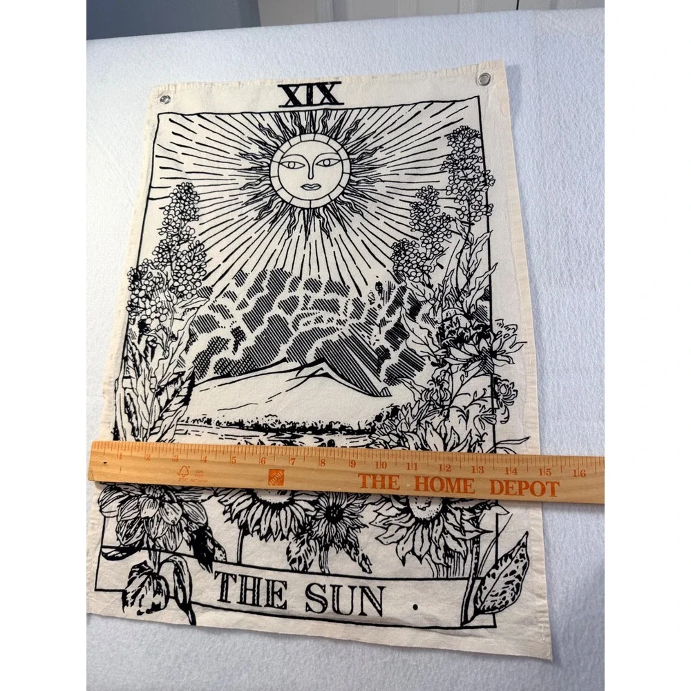 Set of 3 Tarot Card Tapestries The Sun The Moon The Star Wall Hanging Decor
